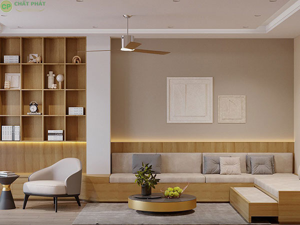 Màu be sơn tường hài hòa với nội thất