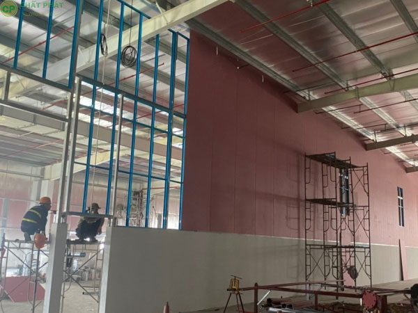 Mẫu vách thạch cao chống cháy cho nhà xưởng