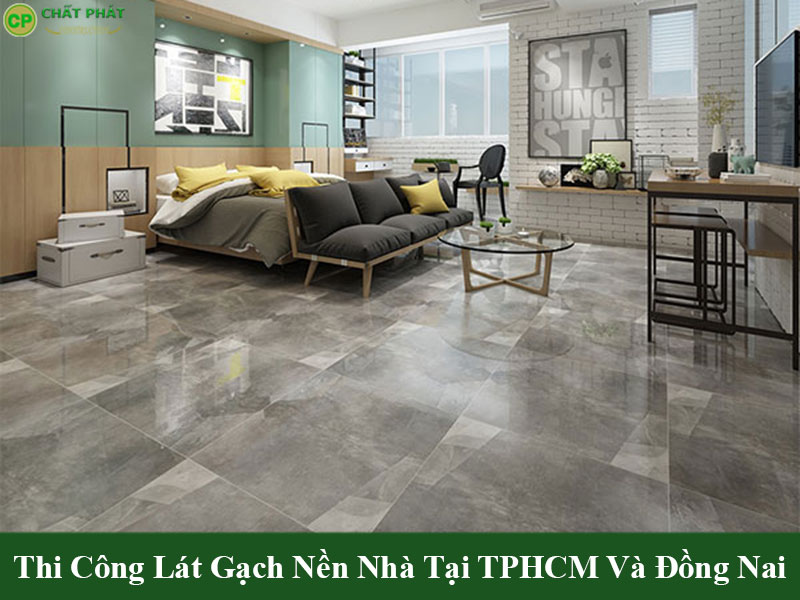 Mẫu gạch lát nền nhà 60x60 hiện đại màu xám trung tính