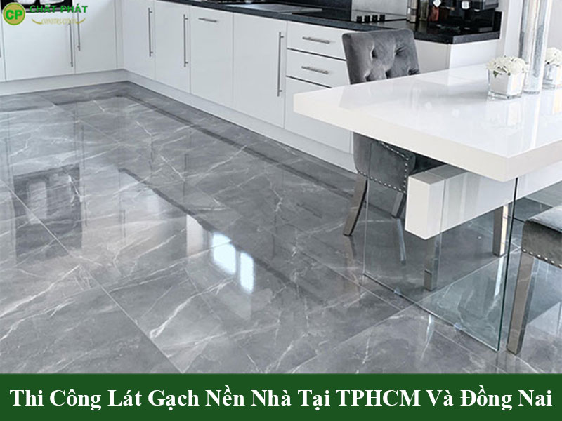 Mẫu gạch lát nền nhà 60x60 màu xám vân đá