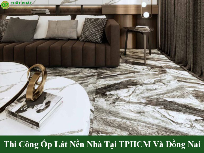 Mẫu gạch lát nền nhà hiện đại vân đá sang trọng