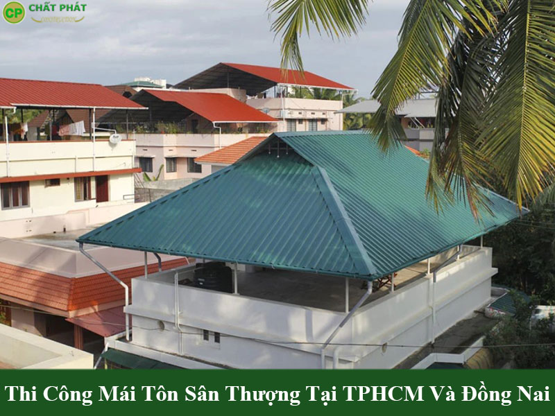 Mẫu mái tôn sân thượng đẹp hiện đại