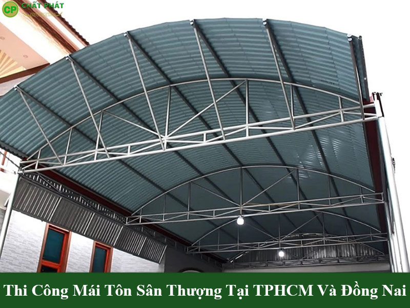 Mẫu mái tôn sân thượng vòm 