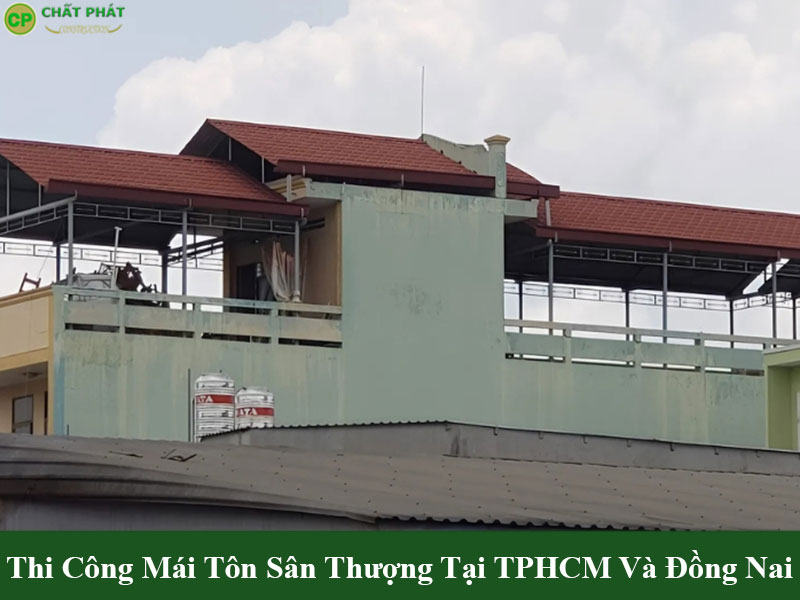 Mẫu mái tôn sân thượng thông dụng đẹp 