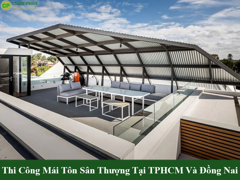 Mẫu mái tôn sân thượng đẹp thiết kế ấn tượng