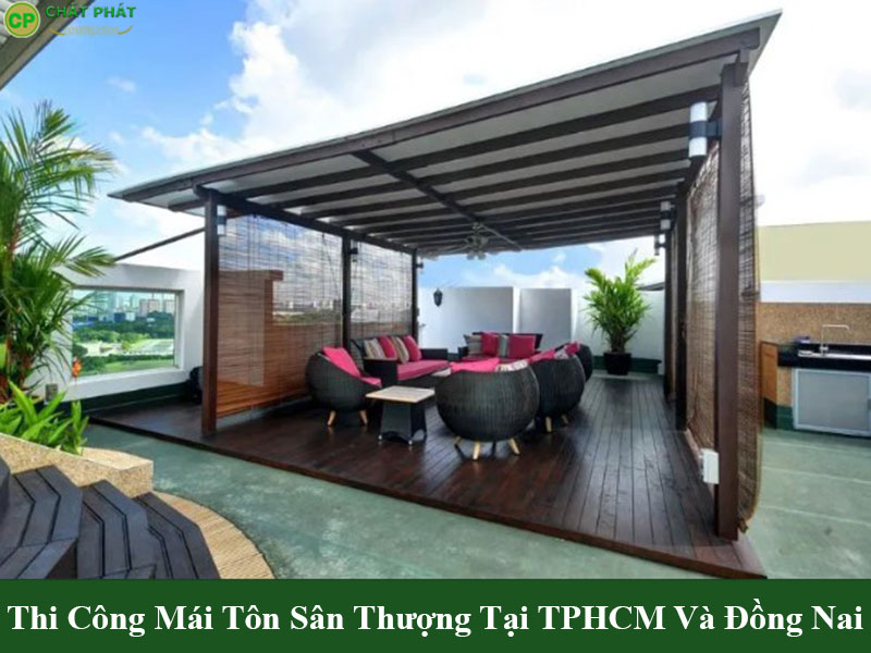 Mẫu mái tôn sân thượng đẹp chống nóng