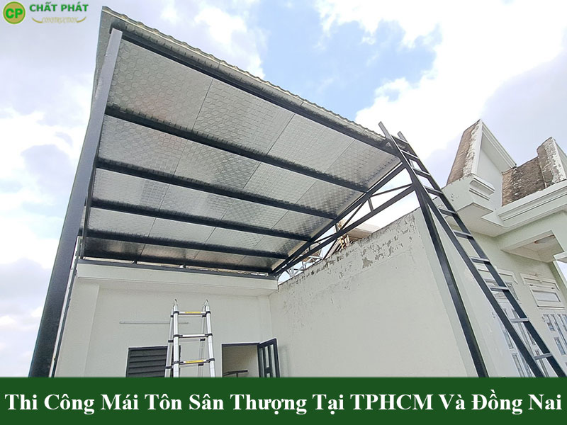 Mẫu mái tôn sân thượng cao cấp chống nóng hiệu quả