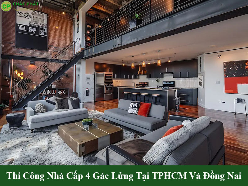 Mẫu gác lửng nhà cấp 4 phong cách trẻ trung