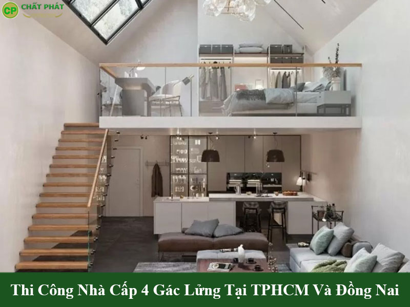 Mẫu gác lửng nhà cấp 4 hiện đại tiện nghi