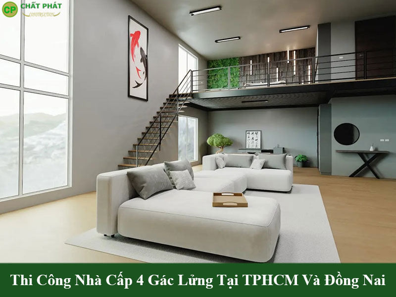 Mẫu gác lửng nhà cấp 4 thông thoáng