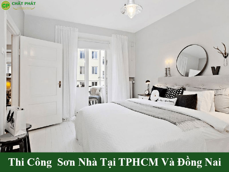 Mẫu sơn nhà màu trắng đẹp tối giản cho phòng ngủ