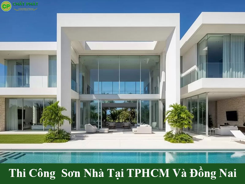 Mẫu sơn nhà màu trắng đẹp cho biệt thự