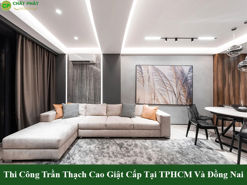 Mẫu trần thạch cao giật cấp phòng khách đẹp nhất