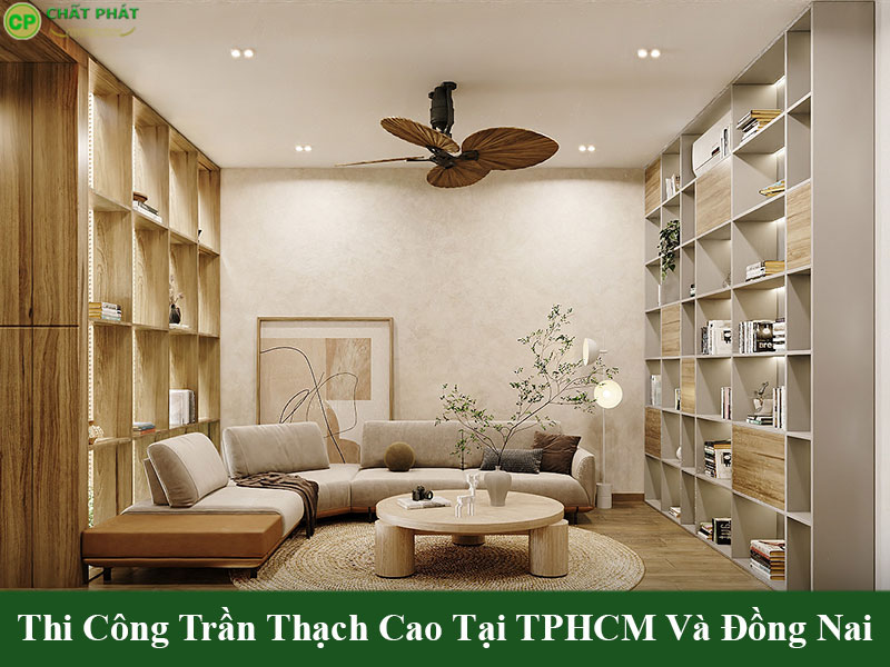 Mẫu trần thạch cao phòng khách hiện đại tối giản