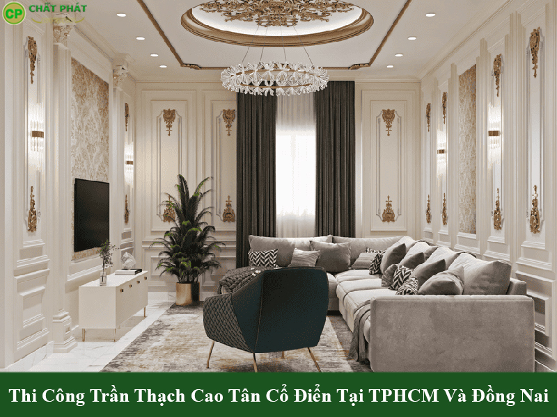 Mẫu trần thạch cao tân cổ điển cao cấp