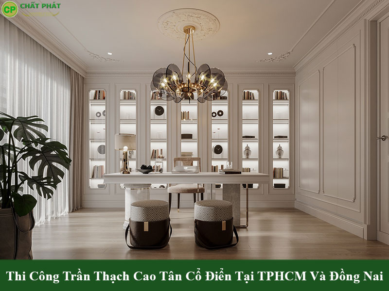 Mẫu trần thạch cao tân cổ điển tinh tế